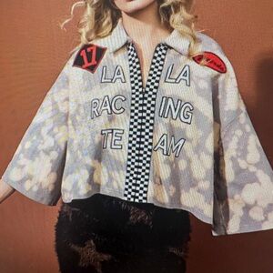 Dressed in lala Racing Team jacket top